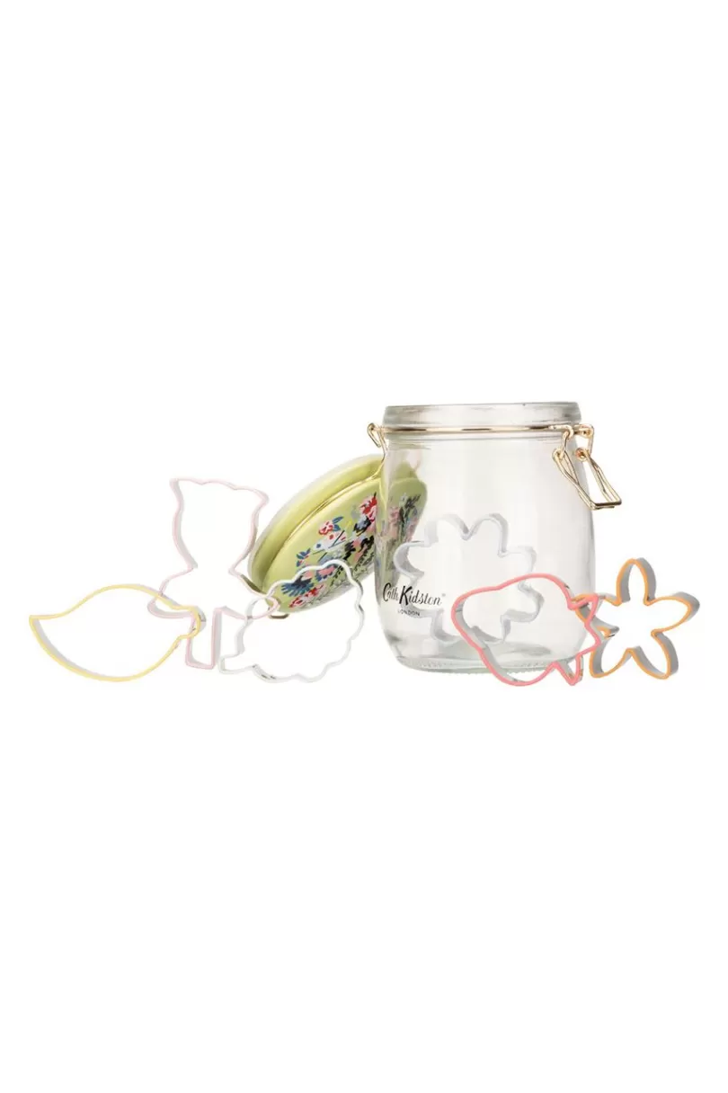 Flash Sale 30 Years Ditsy Glass Jar With 6pc Cookie Cutters Cooking & Dining | Baking Tools