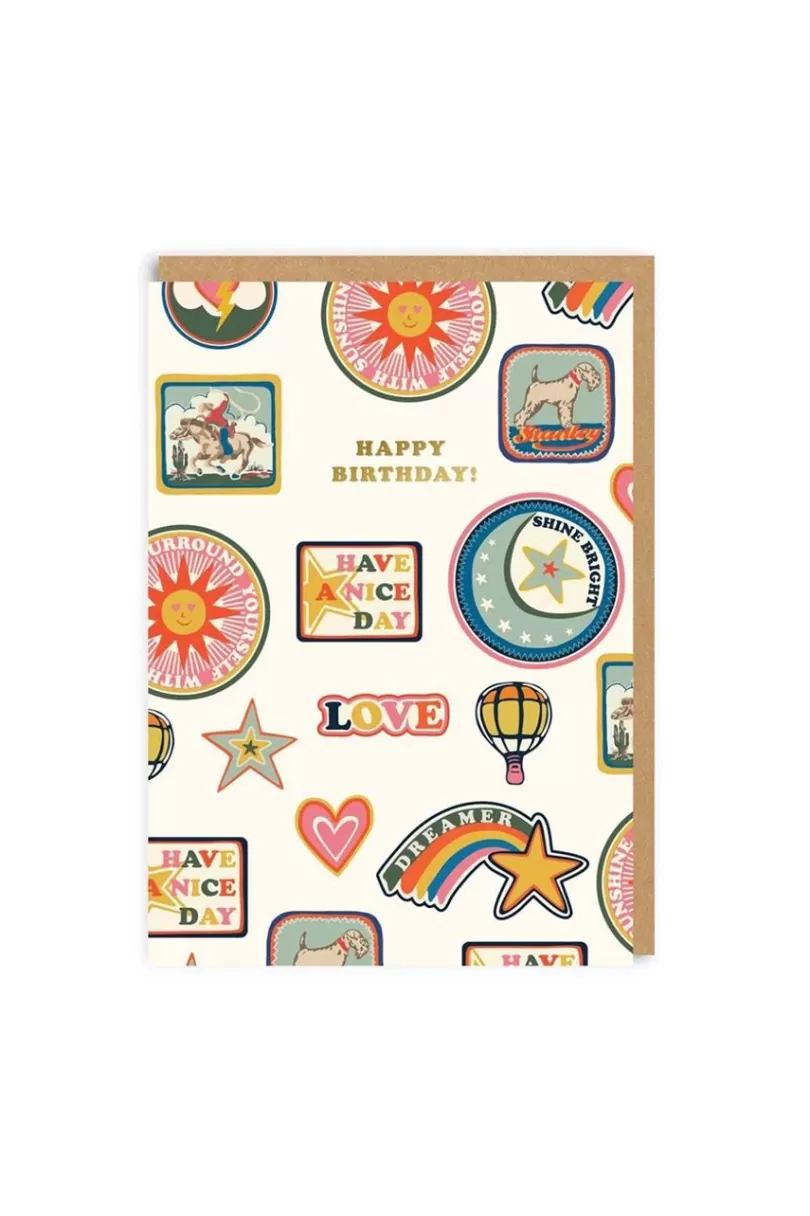 Cheap Birthday Patches AOPGreeting Card (A6) Stationery