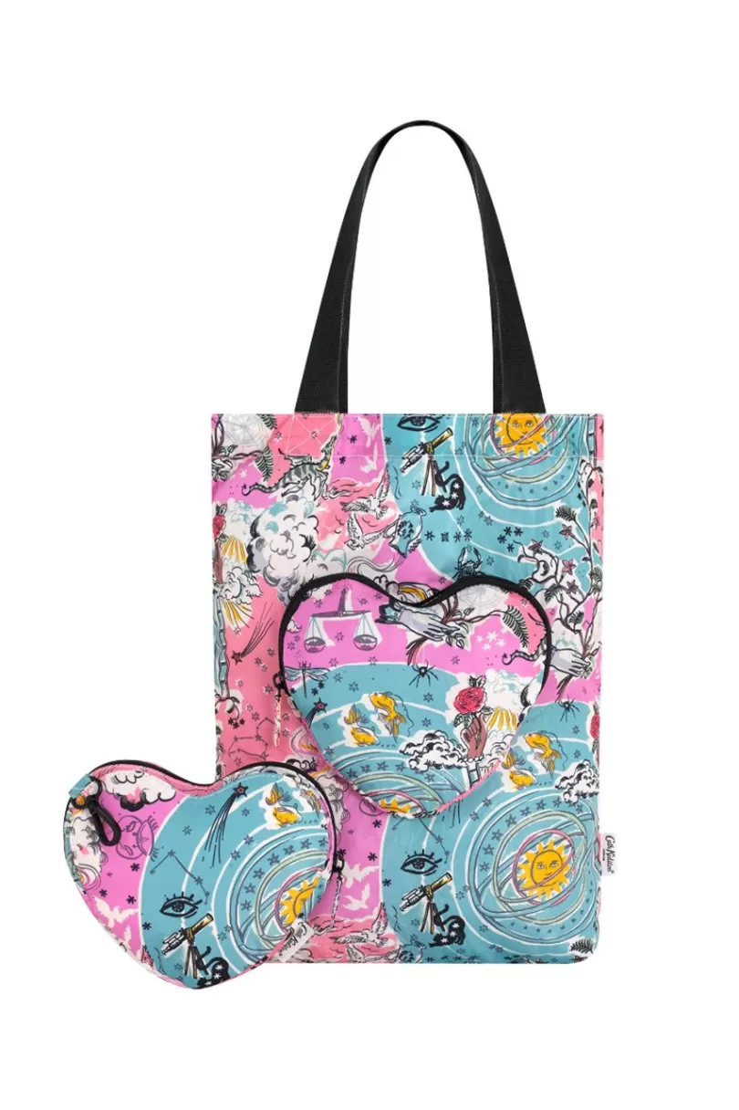 Hot Celestial Foldaway Heart Tote Shopper & Bookbags | Foldaway Bags