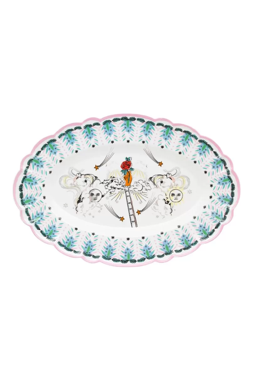 New Celestial Oval Scallop Serving Platter Cooking & Dining