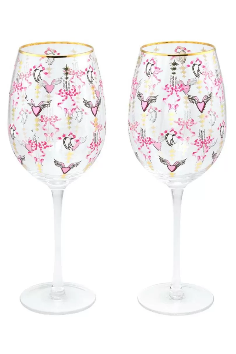 Fashion Garland Set Of 2 Wine Glasses Cooking & Dining