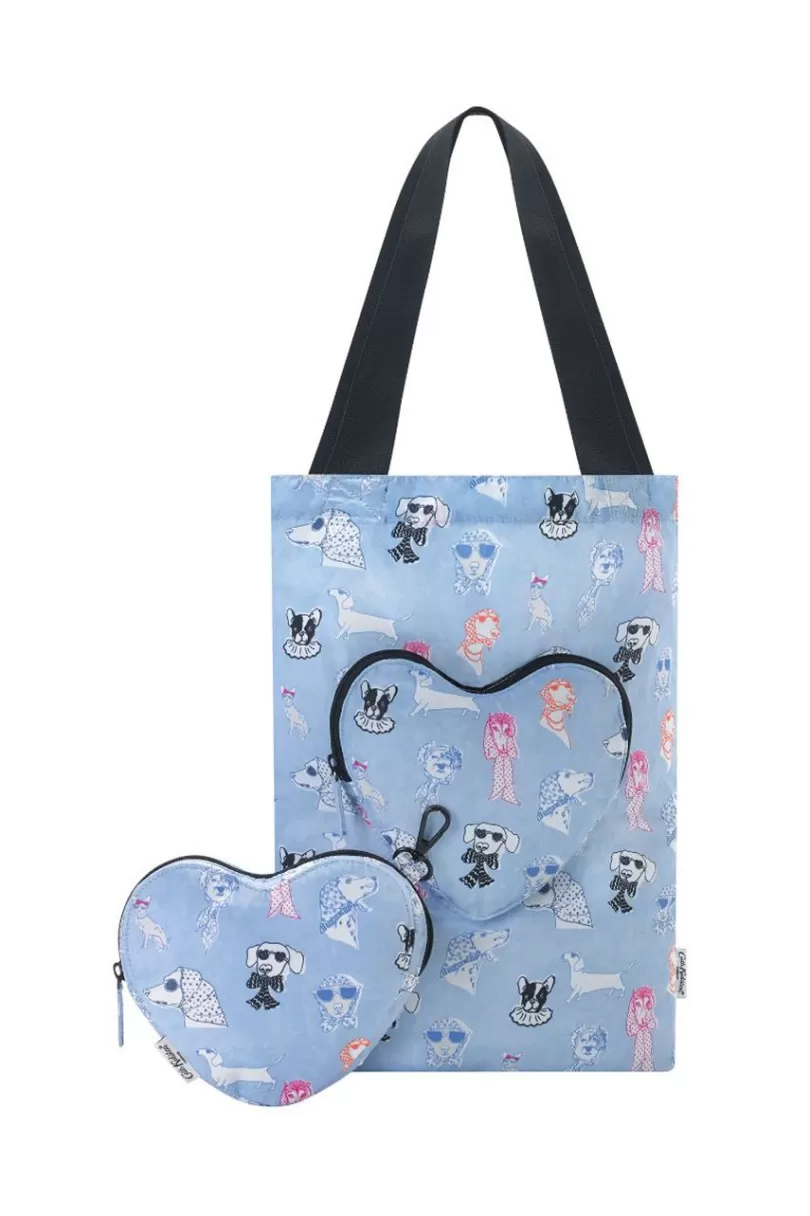 Cheap Glamorous Dogs Foldaway Heart Tote Tote Bags | Foldaway Bags