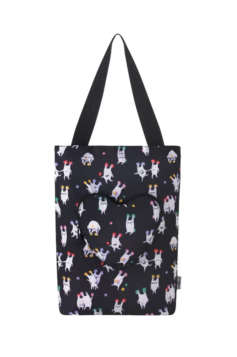 New Good Monsters Foldaway Heart Tote Tote Bags | Foldaway Bags