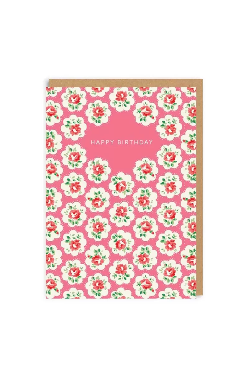 Cheap Happy Birthday (Kitsch Floral) Greeting Card (A6) Stationery