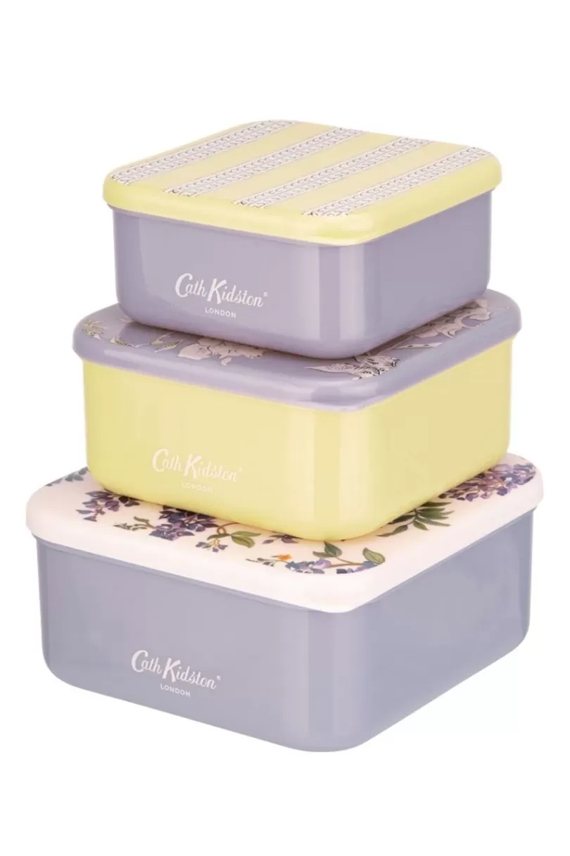 Flash Sale London Wisteria Set Of 3 Snack Boxes Lunch Boxes & Bottles | Baking Tools