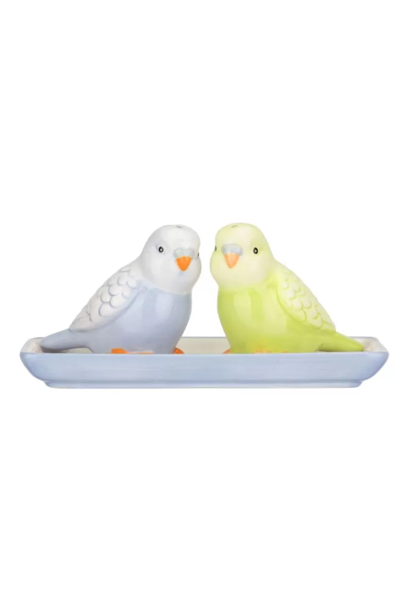 Online Love Budgies Salt & Pepper Shakers On Tray Cooking & Dining