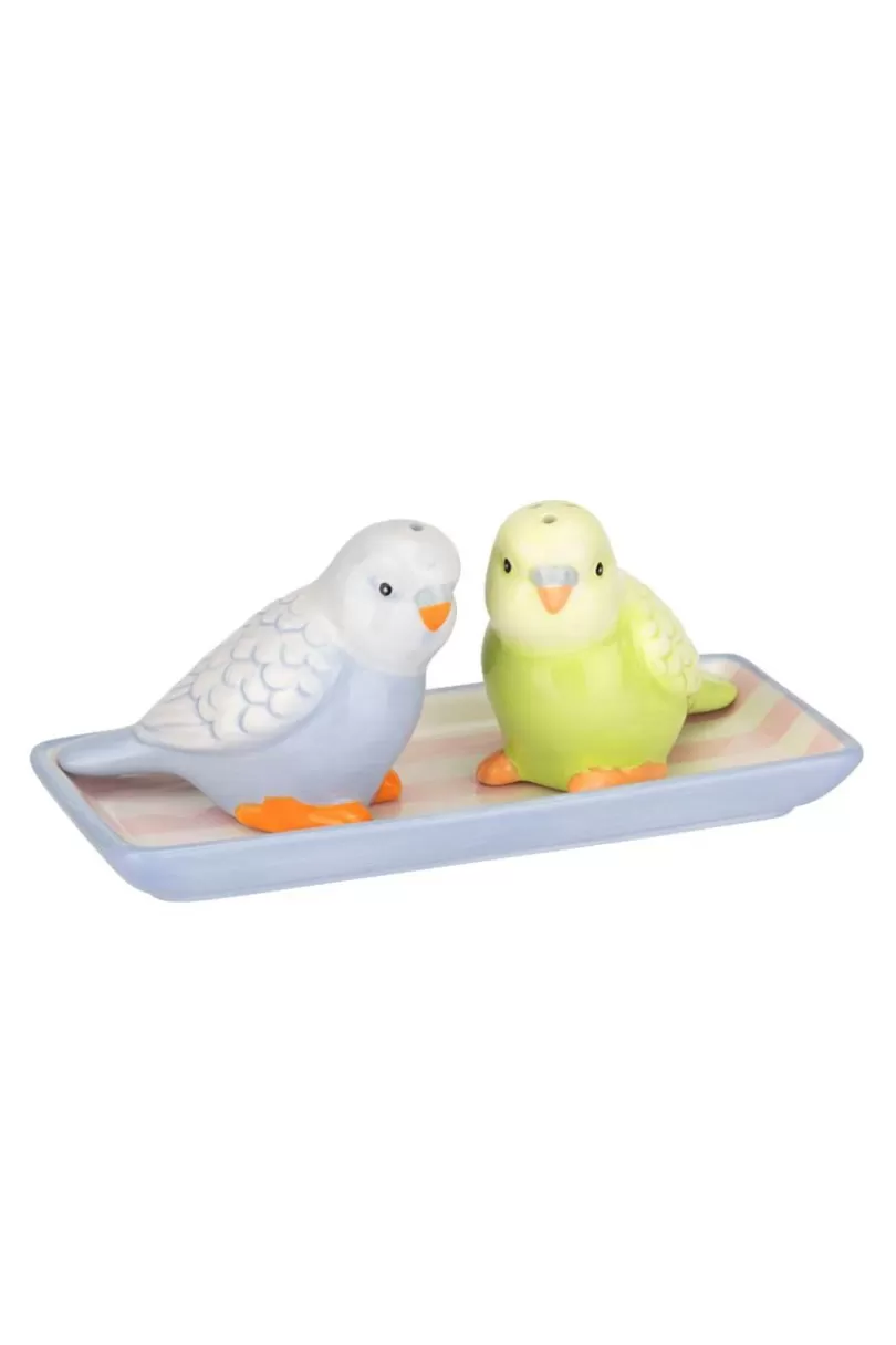 Online Love Budgies Salt & Pepper Shakers On Tray Cooking & Dining