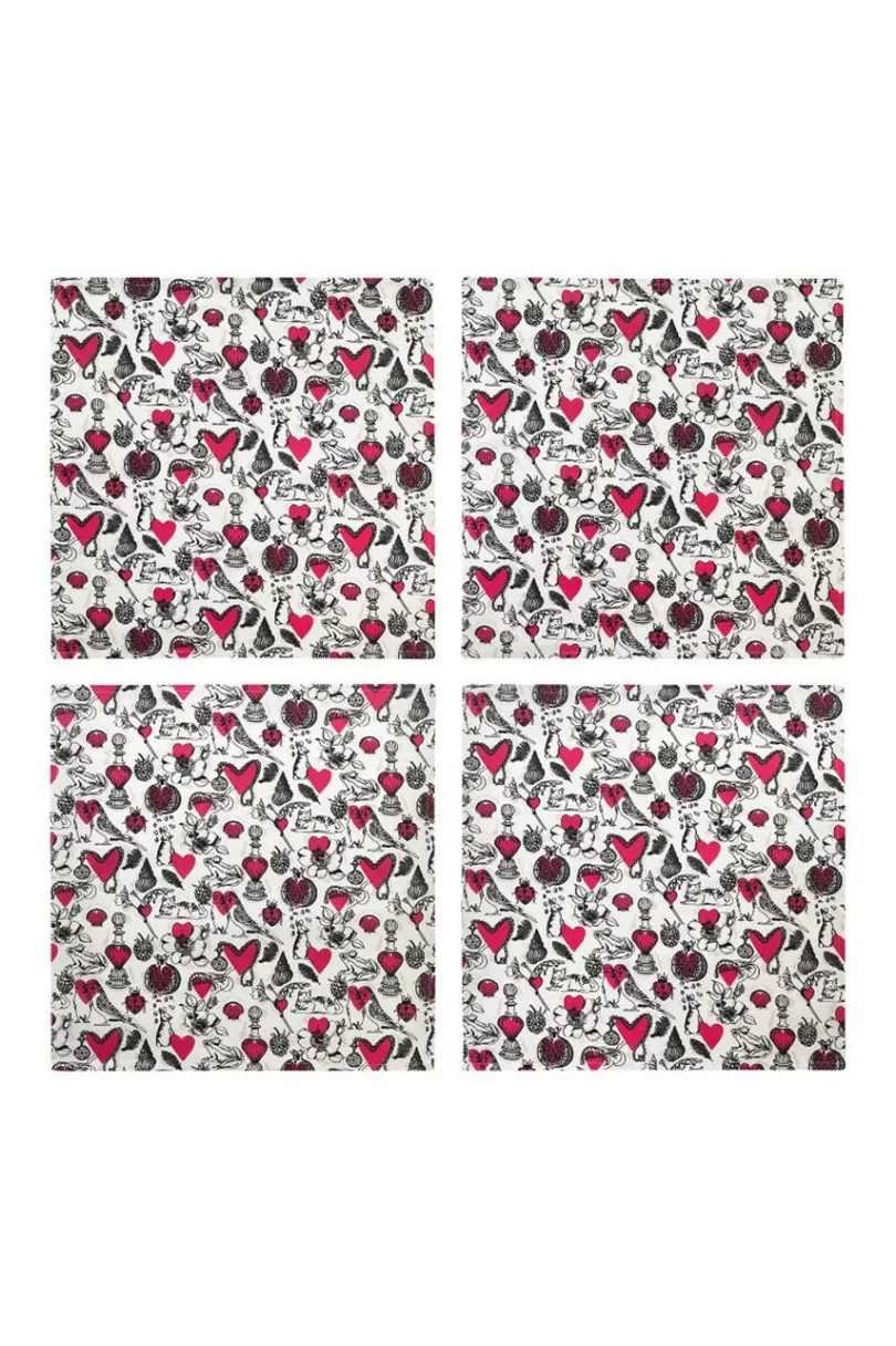 Clearance Shape My Heart Set Of 4 Napkins Aprons & Tea Towels & Gloves