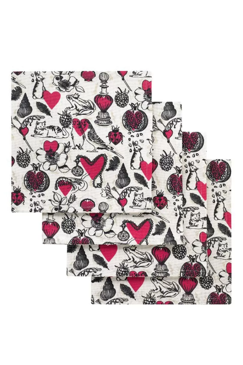 Clearance Shape My Heart Set Of 4 Napkins Aprons & Tea Towels & Gloves