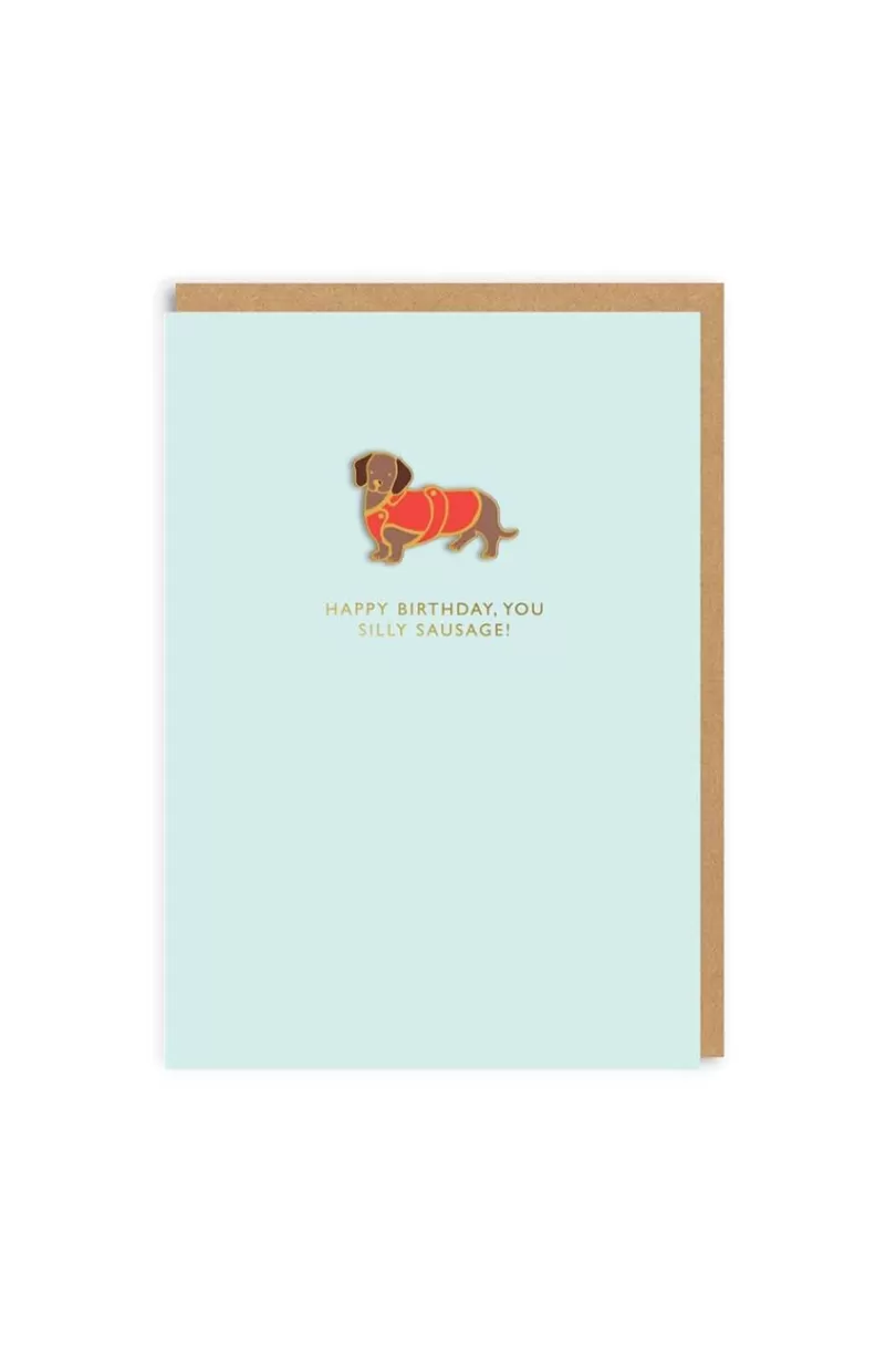 Sale Silly SausageEnamel Pin Card Stationery