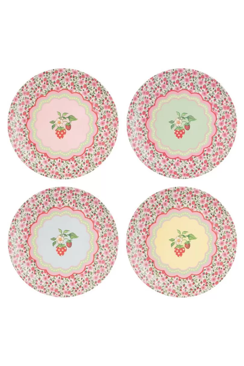 Discount STRAWBERRY 4PK MELAMINE PICNIC DINNER PLATES Cooking & Dining | Picnic Essentials