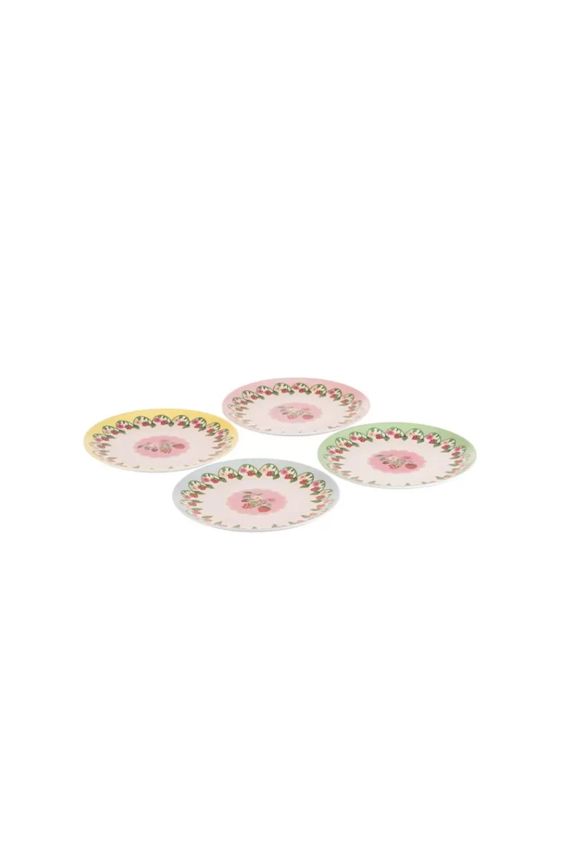 Flash Sale STRAWBERRY 4PK MELAMINE PICNIC SIDE PLATES Cooking & Dining | Picnic Essentials