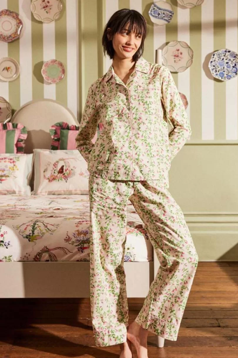 Cheap TWIN FLOWERS BUTTON THROUGH PJ Nightwear & Pj Sets